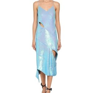 Off-white Sequined Cut Out Dress